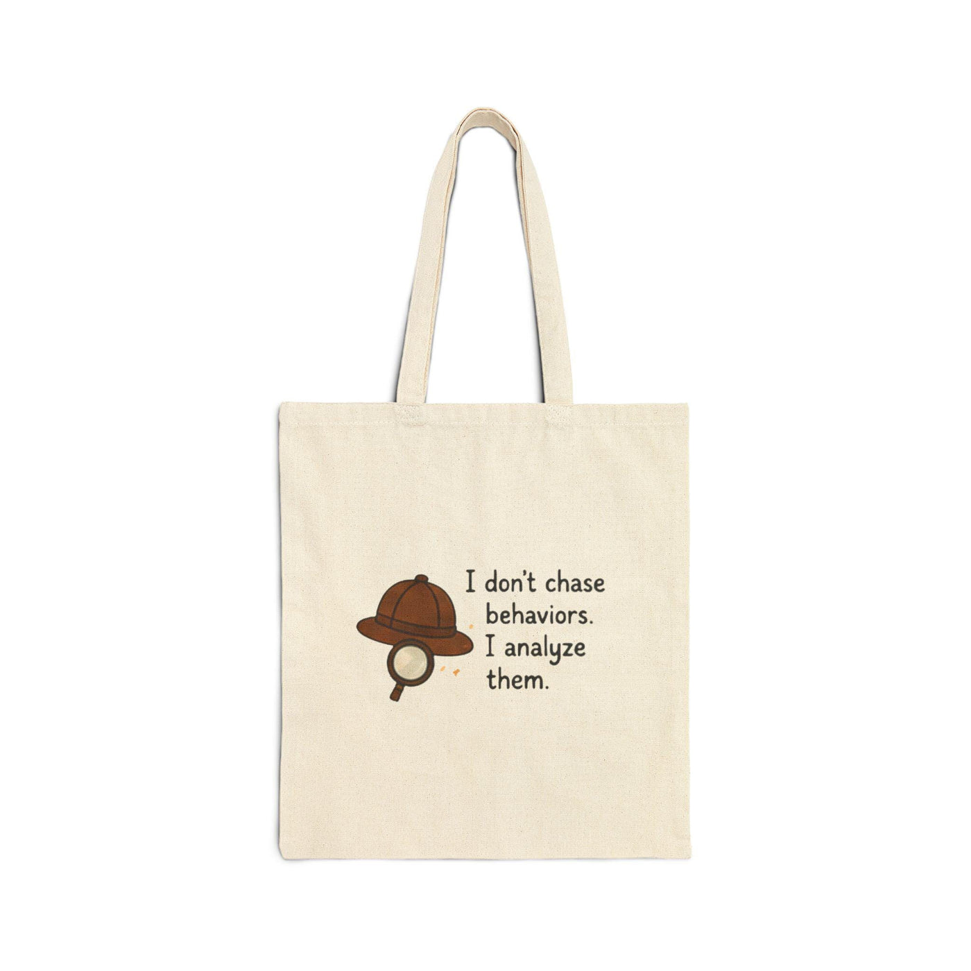 Detective Hat Magnifying Glass Tote Bag | Psychology Behavior Analysis Canvas Bag