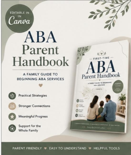 Editable ABA Parent Handbook Template for BCBAs, ABA Clinics & RBT Programs